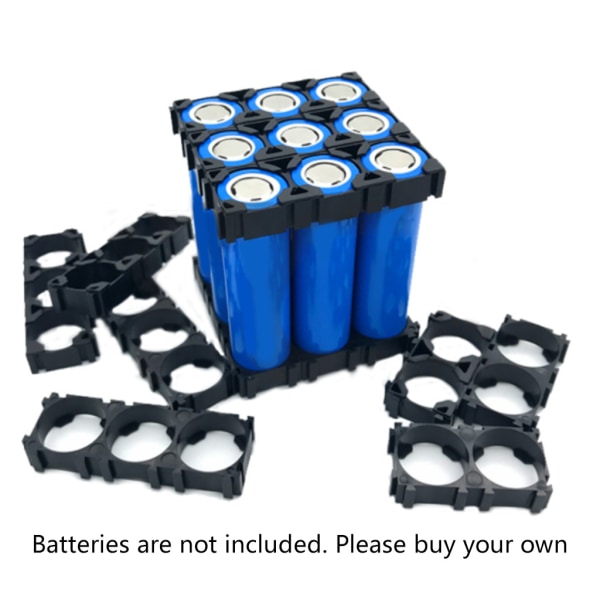10st 3x Cell 18650 Batterihållare Fäste Cell Säkerhet Stötsäker ABS Plastfästen 18,4 mm Håldiameter för 18650