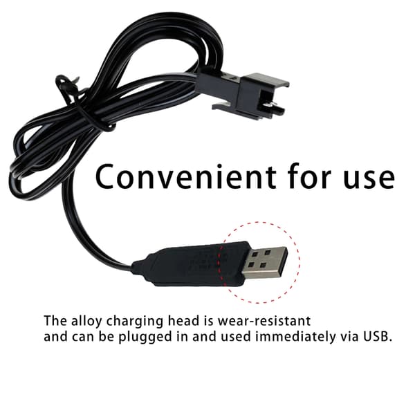 USB-ladekabel for 3,7V litiumbatterilader SM2.0-2P Forward for bil