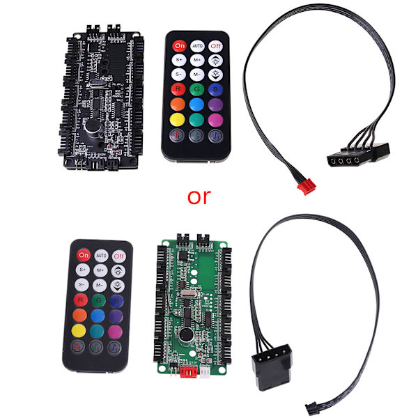 Justerbar musikdator PC RGB Kylfläkt Kontrollpanel för CPU+IR