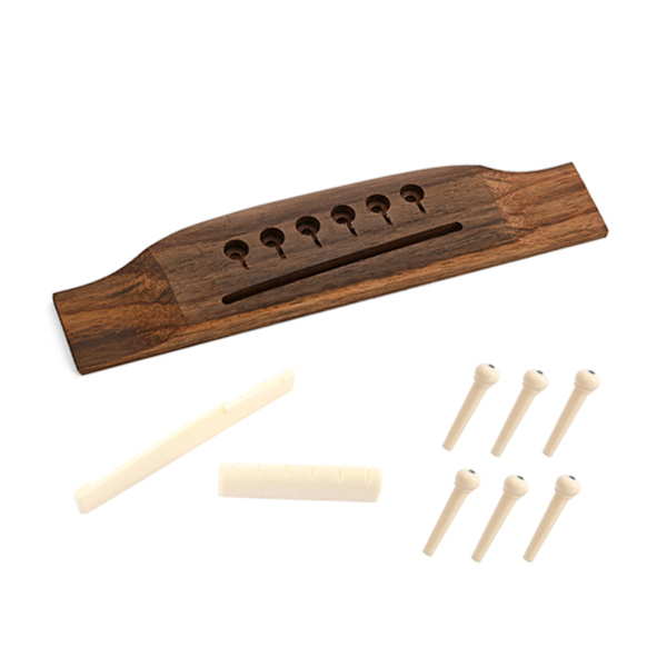 Akustisk gitarr Bone Bridge Sadel och Mutter och Gitarr Bone Bridge Pins Gitarr Trä Tillbehör