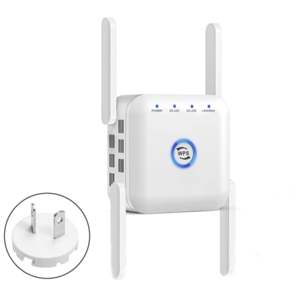 5G Wifi-signalförstärkare Long Range Wifi Repeater Wi-Fi Network Extender 1200Mb 5Ghz trådlös wi-fi-booster White AU