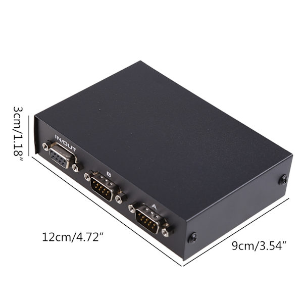 DB 9-stifts hane honkontakt seriell 2 in 1 ut RS232 datadelning manuell switch manuell väljarbox