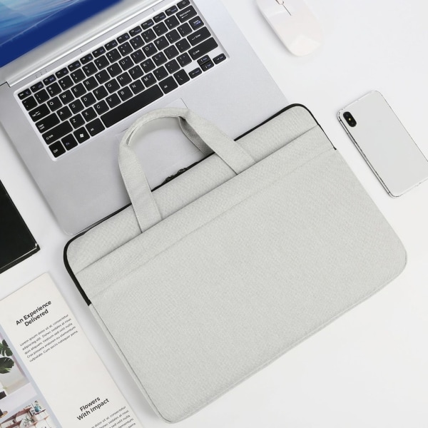Laptopväska Portfölj Multifunktionshandväska Messenger Bag Datorväska för män Kvinnor Affärsreseväska Gray 13 Inches