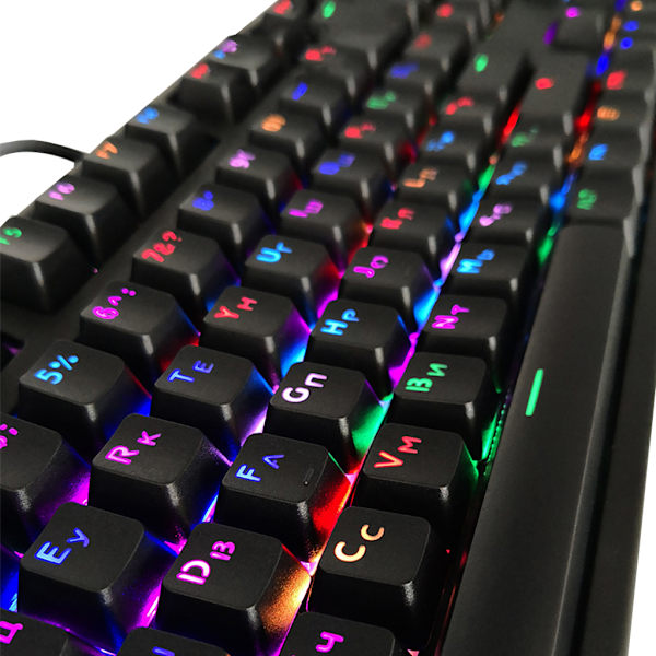 104 Tangentbordstangenter ABS Ryska Genomskinliga Bakgrundsbelysta Tangentbordstangenter För Cherry MX Switch Mekaniskt Tangentbord