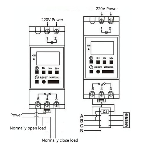 THC15A Digital LCD Power Programmerbar Timer Switch Relä Din Rail Mount Elektronisk tidsbrytare DC48V/12V/24V/110V/220V 110V
