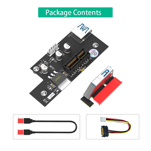 PCIE 1X til X1 Horisontal USB3.0 Udvidelseskort til Computerbrug