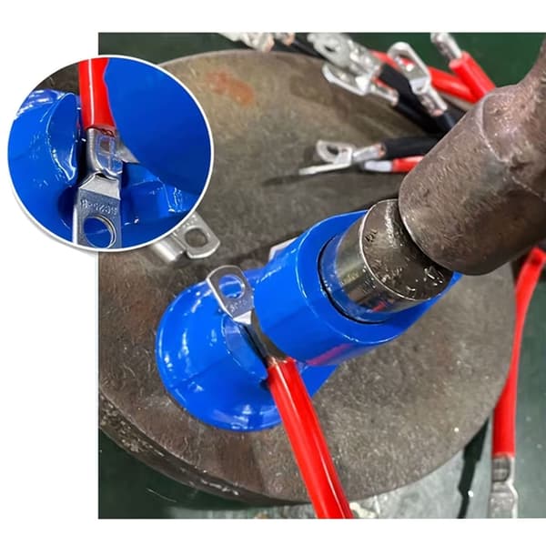 Hammer Lug Crimper Værktøj Med 6 Stk. Batterikabelender Kobber Lug Sortiment