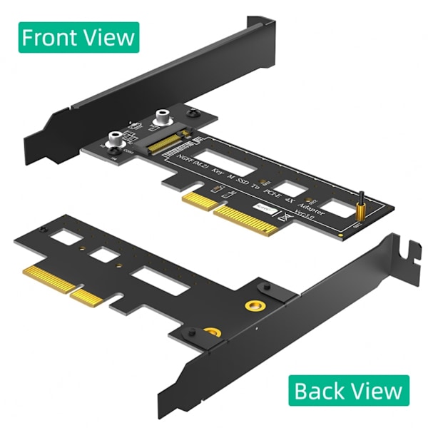 PCIe 4X Adapterkort för M.2 NVME Solid State-diskar med integrerad kylfläns