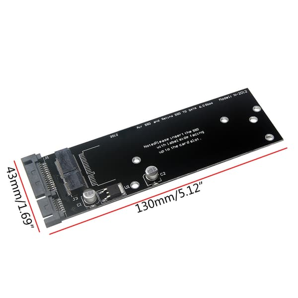 Sort SSD til SATA Adapterkort Slot til 2012 Air A1465 A1466 Laptop
