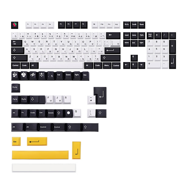 143 Tangenter PBT Keycap DYE-SUB Cherry Profil Japan Minimalistiska Svarta Vita Tangenter för 61/64/104 Mekaniskt Tangentbord Keycap