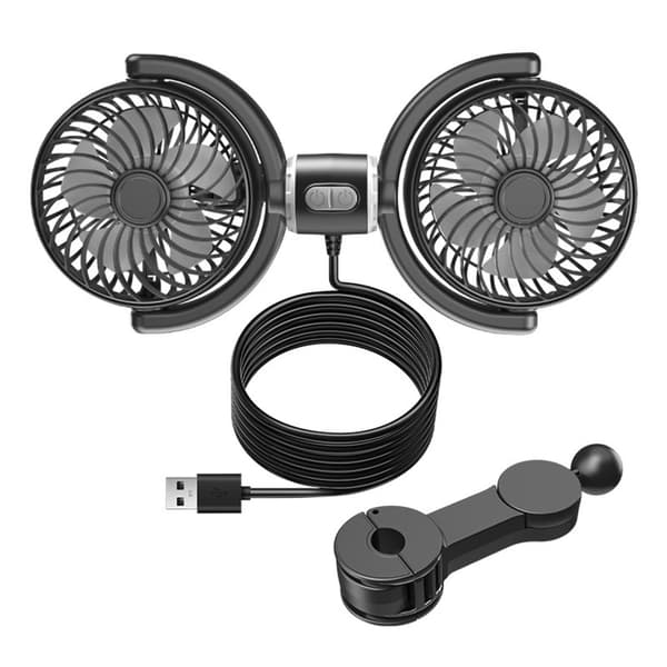 Dobbelt Hoved Bilventilator med Flere Hastighedsindstillinger for Optimal Luftstrømskomfort