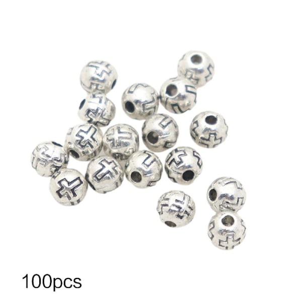 för kors runda pärlor 5 mm oavslutade 100 st/ set Katolsk kristen pärlor dekor