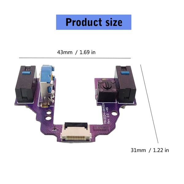 Mikrobryter Knappebrett for GProX Superlight 2 Mus Hovedkort Hjul 4