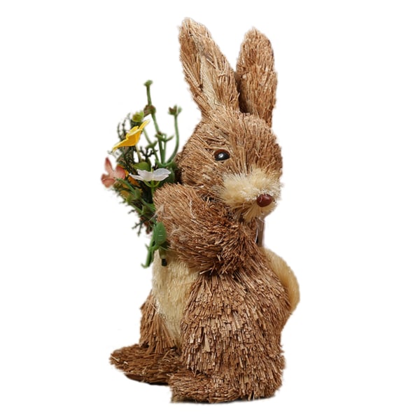 Söt halmkanin påskdekorationer naturtrogna handgjorda vävda kanin fritidshus
