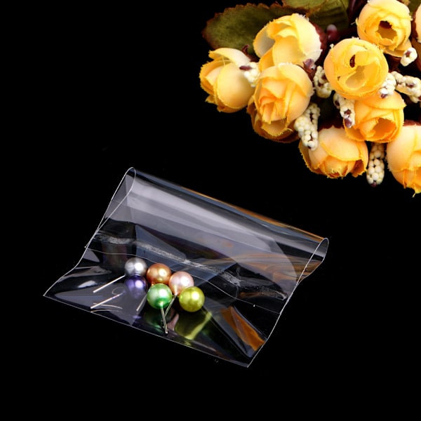 100 st klar plast OPP-påsar Självhäftande förseglingspåse Transparent presentförpackningspåsar Vattentäta förpackningspåsar Hållbar