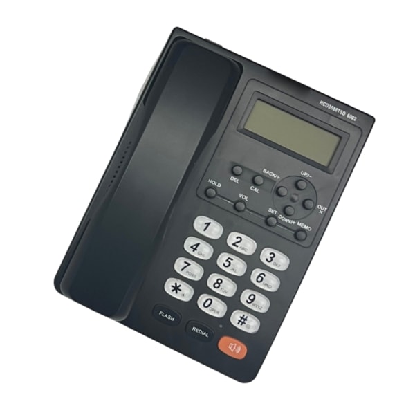 Engelsk telefon för hemmakontor Fast fast telefon med sladd med tyst/återuppringning/blixtfunktion 16 Typ av ringsignal Valbar Black