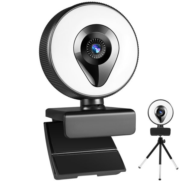 1080P 4KAutofokus Webbkamera Dator Webbkamera 3 Ljusläge Mic 360° Rotera Live Broadcast Skönhet för onlinestreamingkamera 4K