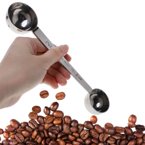 Måttsked i rostfritt stål Kaffeskopa med dubbla ändar matsked 15ml & 30ml