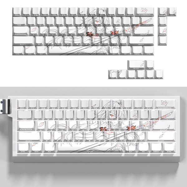 Ergonomisk tastehette-sett PBT 74 taster sidegraverte tastehetter for 61 67 68