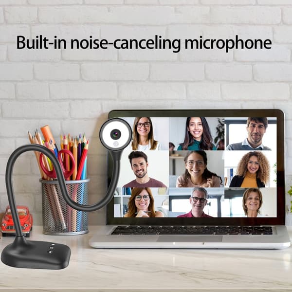 Justerbart USB-dokumentkamera med LED-lys til online undervisning webcam