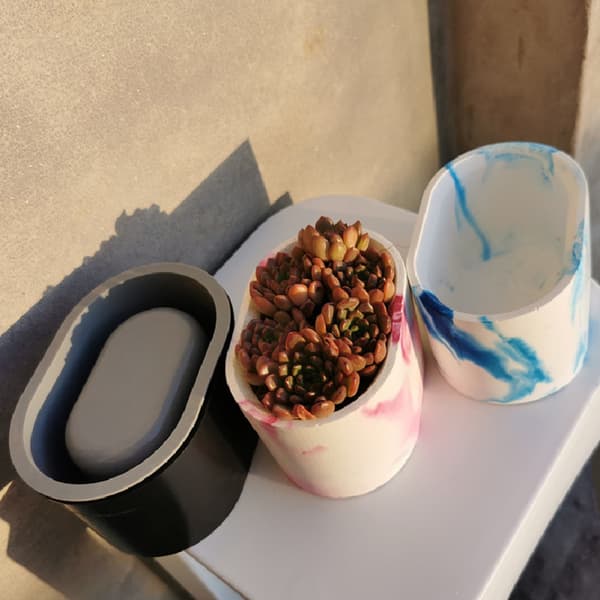Resin Silikoneform Planter Opbevaringsbeholder Epoxyharpiksform til DIY Håndværk