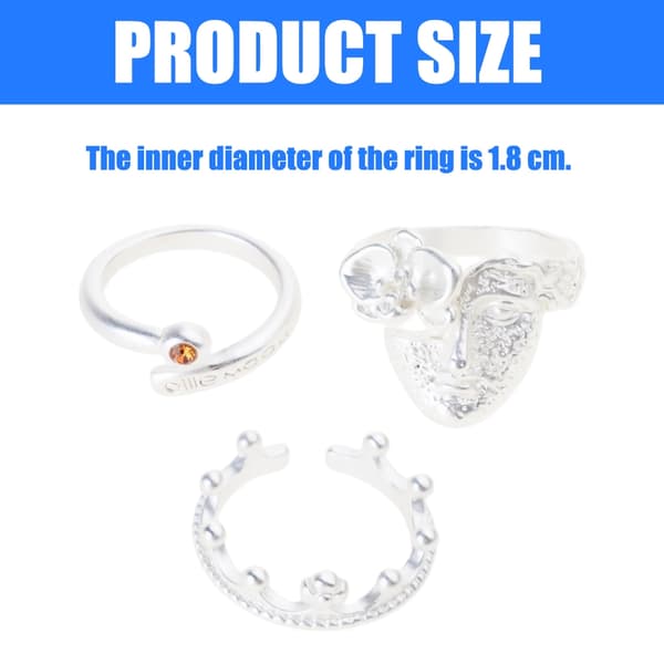 3-pack eleganta maskeradmaskringar, stapelbara fingerringar i legeringstextur