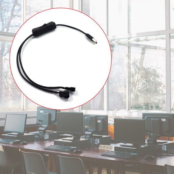 USB til 3 / 4-bens PWM 5V USB-kabel til blæserstrømadapter med tænd/sluk-kontakt