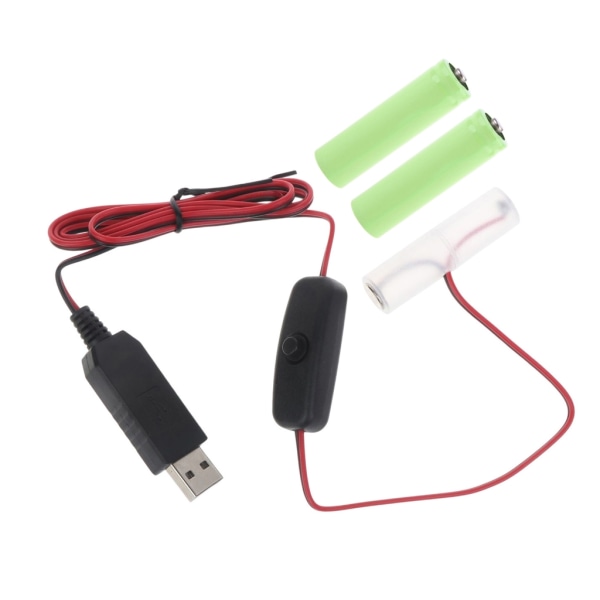 Typ C USB till 4,5V AM3/LR6/AA Dummy Batteri Power med strömbrytare för Radio LED Light Toy Tangentbord Byt ut 3 batterier USB Model