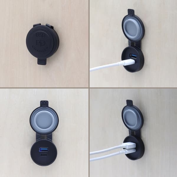 USB A & Type-C Ladeadapter Vanntett Ladeadapter Socket 12-24V