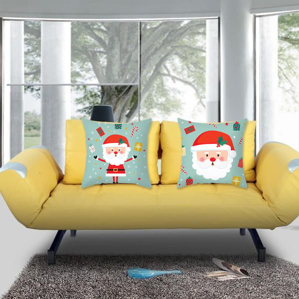 7st tecknad jultomte julkudde för case Polyester sammet kudde Cove