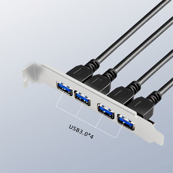 19/20-Pin 4 Port USB 3.0 Bakpanel Expansionsfäste Headerkabel för PC