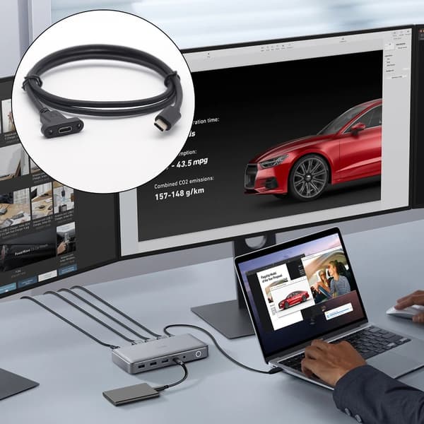 30-100 cm længde panelmonteret USB C forlængerkabel han til hun stikledning 0.3m