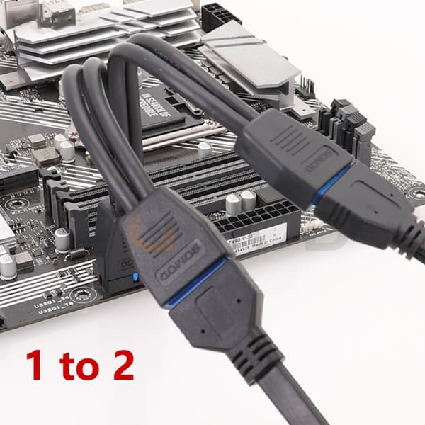 USB 3.0 19-pin/20-pin intern forlengelseshode 1 til 2 adapter splitterkabel