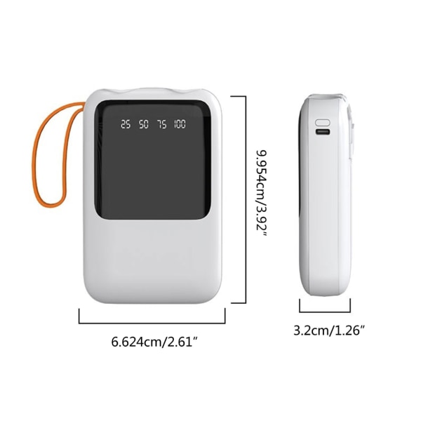 DIY Power Bank Case 3x18650 Batterihållare Box Digital Display Skärm LED Ficklampa Funktion Typ C/Micro Output White