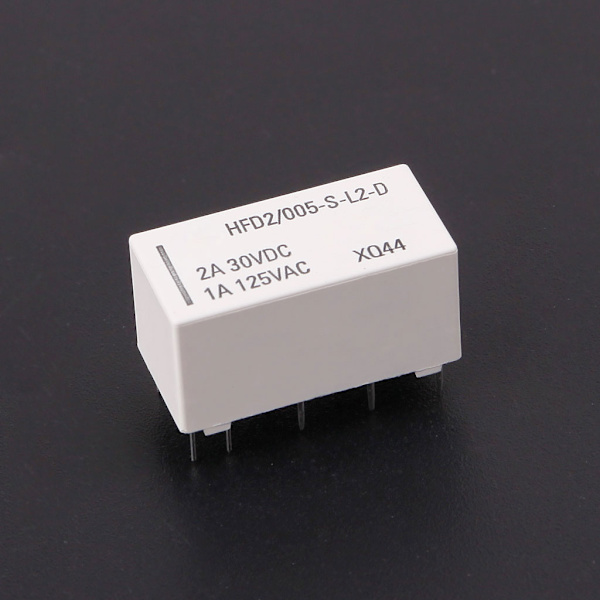 5V spole Bistabilt låsrelä DPDT 2A 30VDC 1A 125VAC HFD2/005-S-L2-D Verkligen