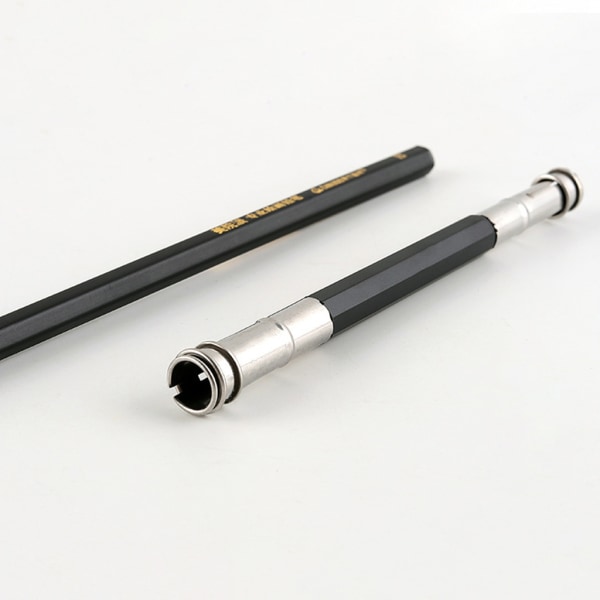2st Dubbel för Head Pencil Extender Ritning Skrivverktygshållare Art Pencil Längd