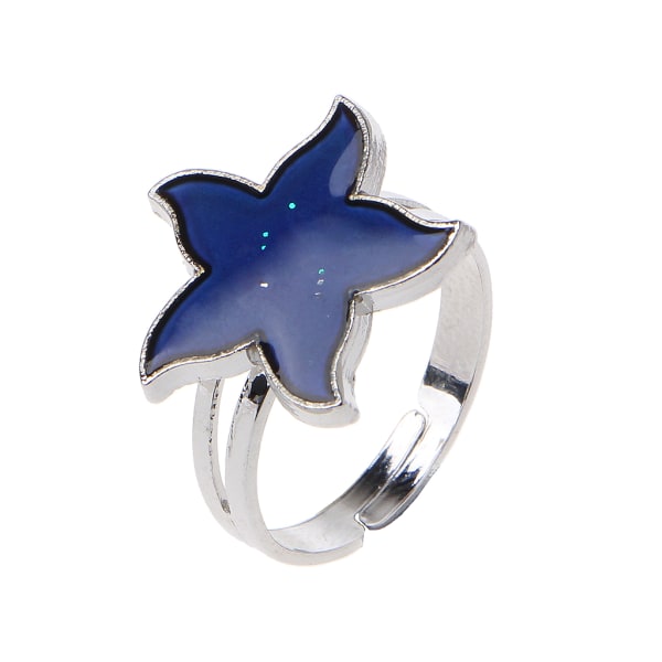 Tecknad Sea Starfish Humörringar Färgbyte Fingerringar Temperatur Känslor Känselringar Romantiska smycken för älskare