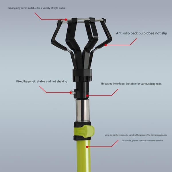 Solid Lampebytter Ergonomisk Grep Lampefjerner For Glatte og Røffe Overflater M