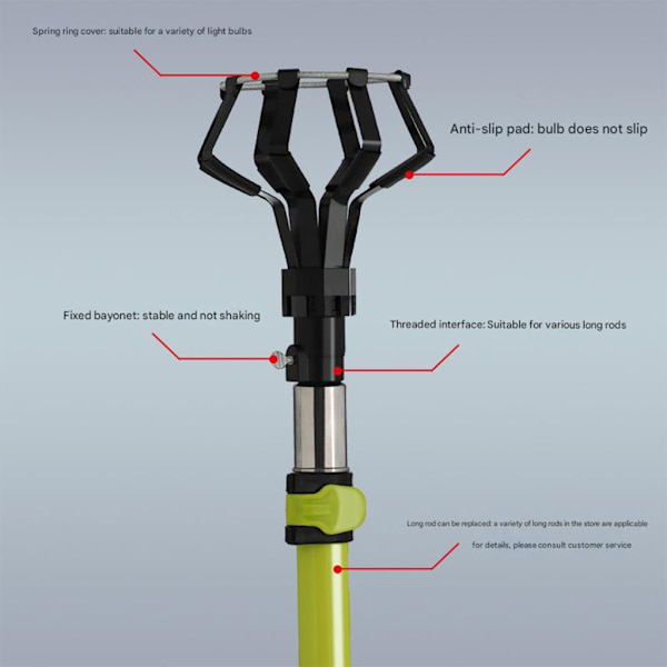 Solid Lampebytter Ergonomisk Grep Lampefjerner For Glatte og Røffe Overflater Small