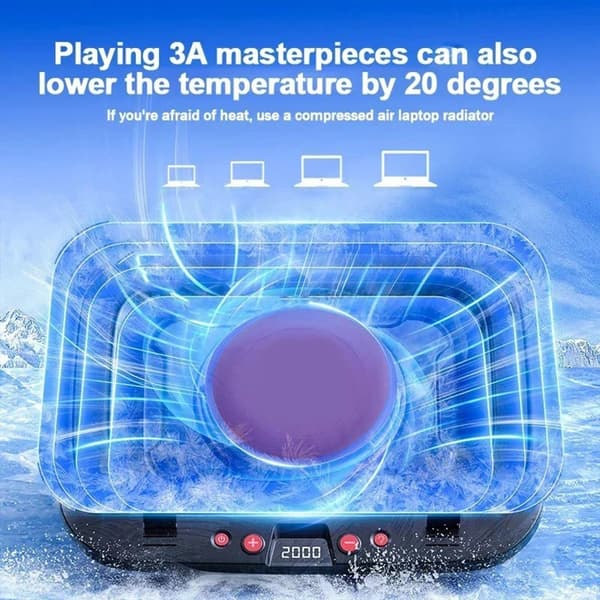 Justerbar Laptop Køleplatform Kølepude Optimal Luftstrøm Til Gaming