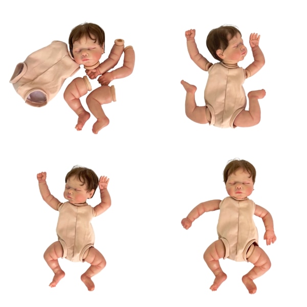19'' Reborns Doll Kit Baby Doll Leksak Vårdande docka Realistisk handgjord mjuk oavslutad Baby Doll Barn DIY Pysselleksak