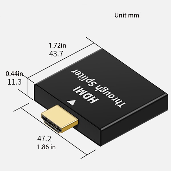 HDMI-kompatibel splitteradapter hane till dubbel hona 1 till 2-vägs HDMI-kompatibel adapter för HDTV för HD LED LCD TV Monit