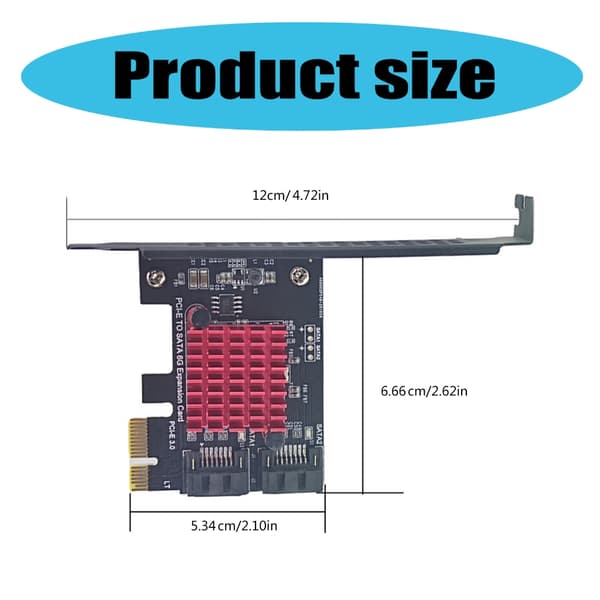 Full Speed PCIE 1X GEN3 til SATA3.0 Udvidelseskort 6Gbps til Stationær PC