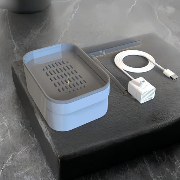 Stor fågelpool i ABS-plast inklusive USB-vattenpump