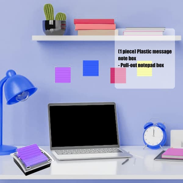 Udtrækkelig dispenser til sticky notes, klar plast, note-papir-organisator til kontoret 2PCS