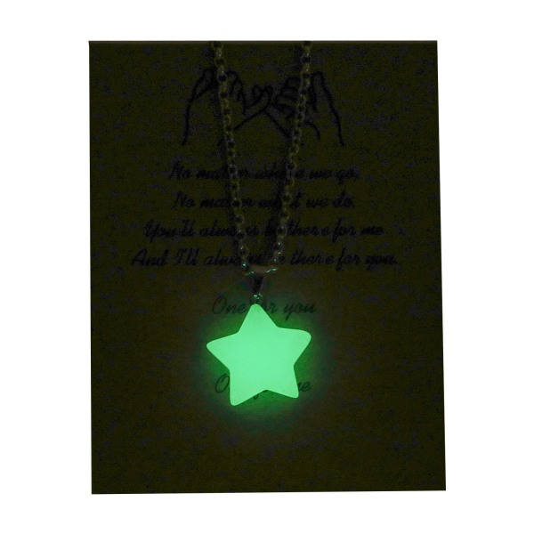 Glödande pärla Charm Halsband Lysande Pentagram Krucifix Månform Stenhänge Halsband Smycken Present till par null - Pentagram