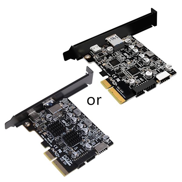 PCI-E till USB 3.2 Expansionskort 10Gb Typ E PCI för Express Card 19/20 Pin Adapter