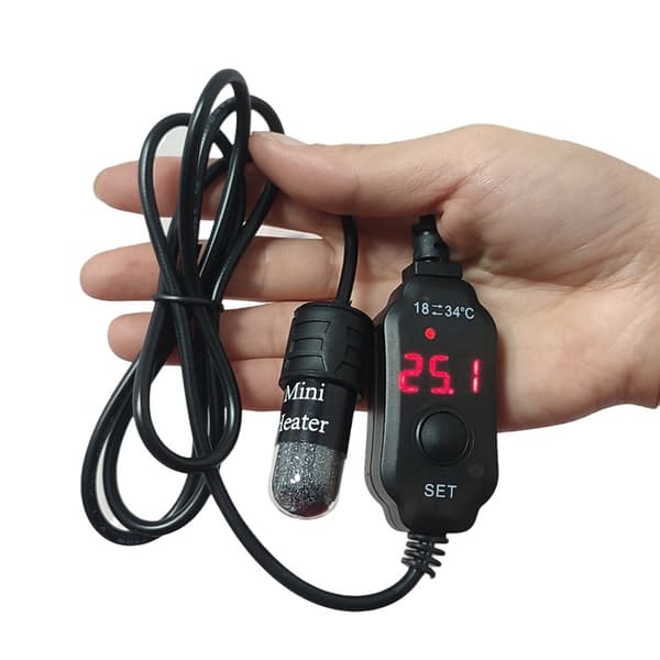 Akvarium Betta Värmare Justerbar Temperatur Digital Display för Minitankar