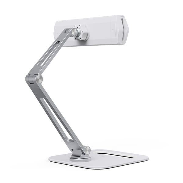 BONERUY Folding Justerbar Tablett Riser Rack Legering Bordsplatta Telefonhållare Bärbar Universal Halkfritt Ställ 5-9 tum Silver