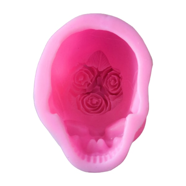 3D Rose Flower Skull Ljus Form UV Kristall Epoxi Form Handgjord mänsklig för huvud Skelett Silikon Mol